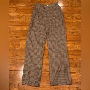 Brandy Melville Plaid Straight Leg Pants